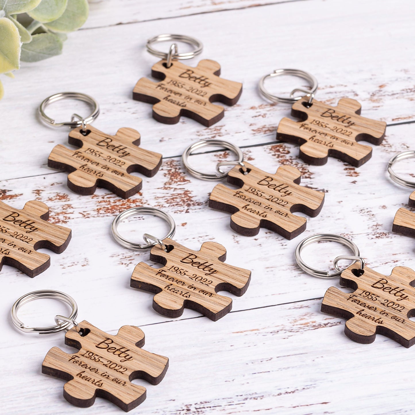 Personalized Memorial Jigsaw Puzzle Keyring-Funeral Favors