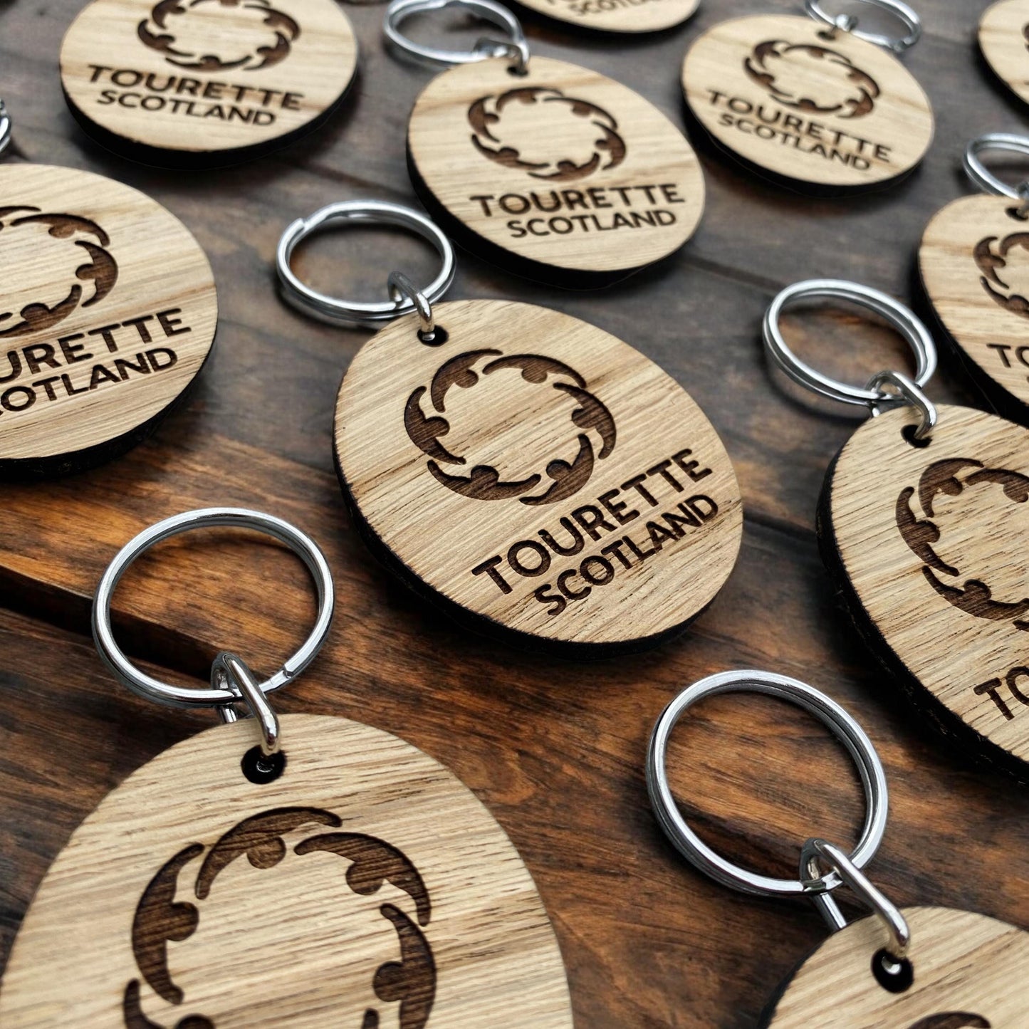 Engraved Wooden Charity Keyrings-Custom Bulk Fundraisers