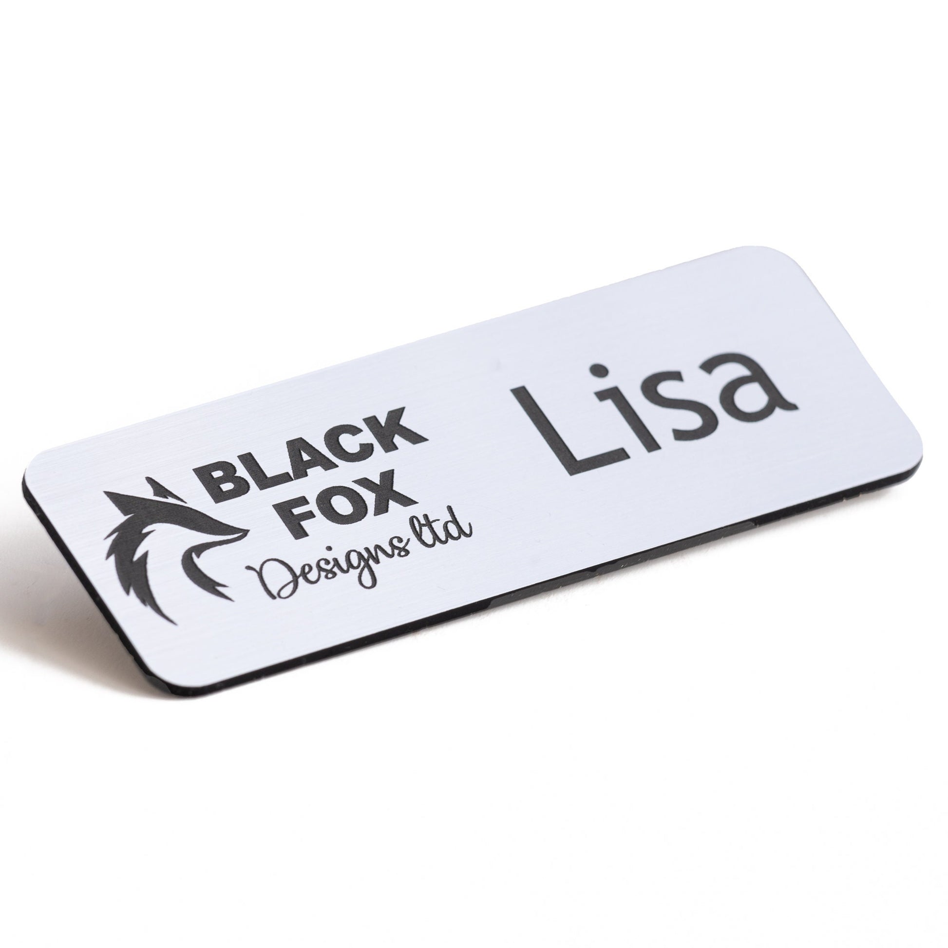 Personalised Metallic Name Badges With Logo