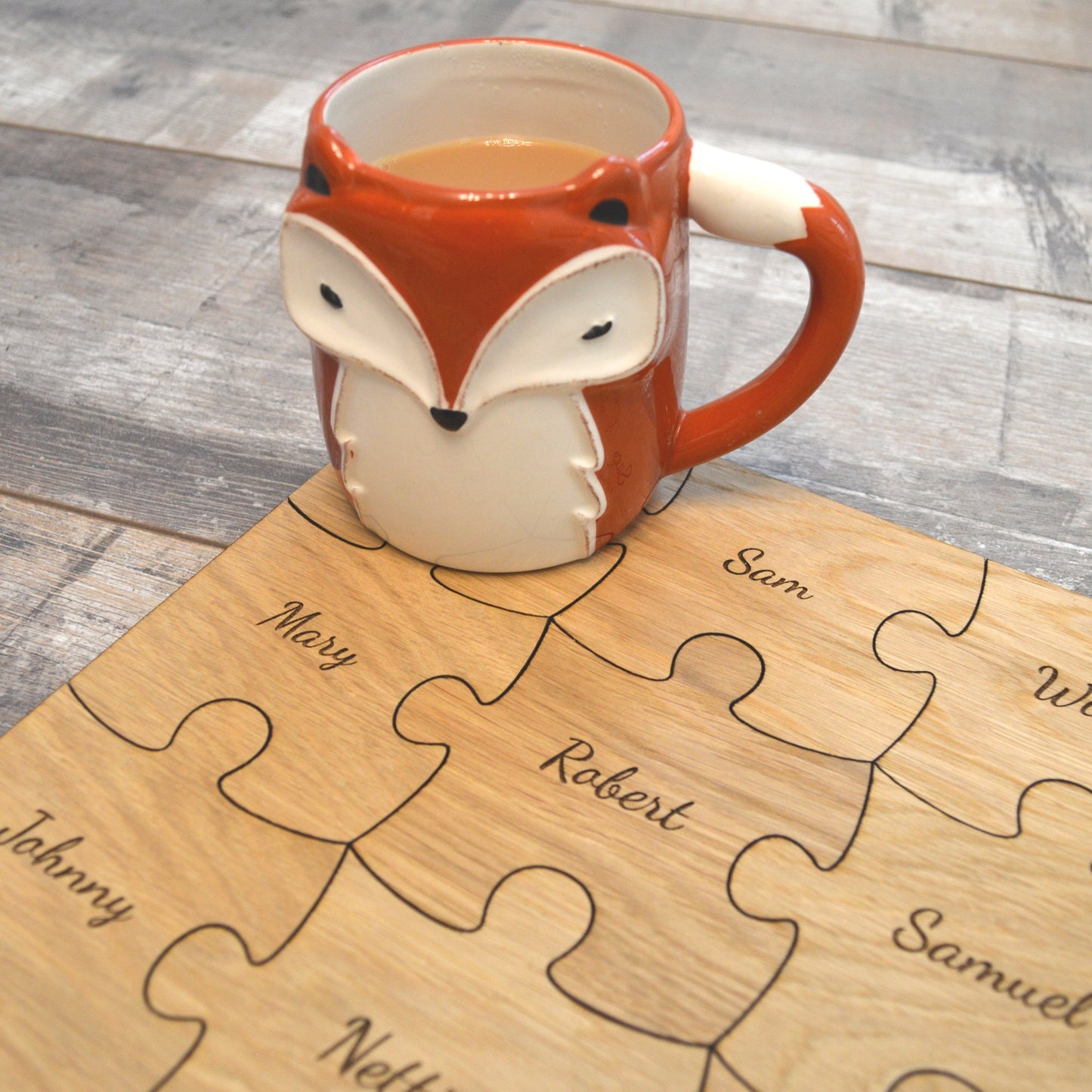 Personalised Wooden Jigsaw Puzzle Coaster Set