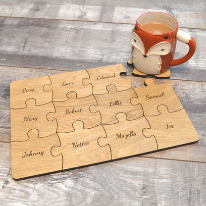 Personalised Wooden Jigsaw Puzzle Coaster Set