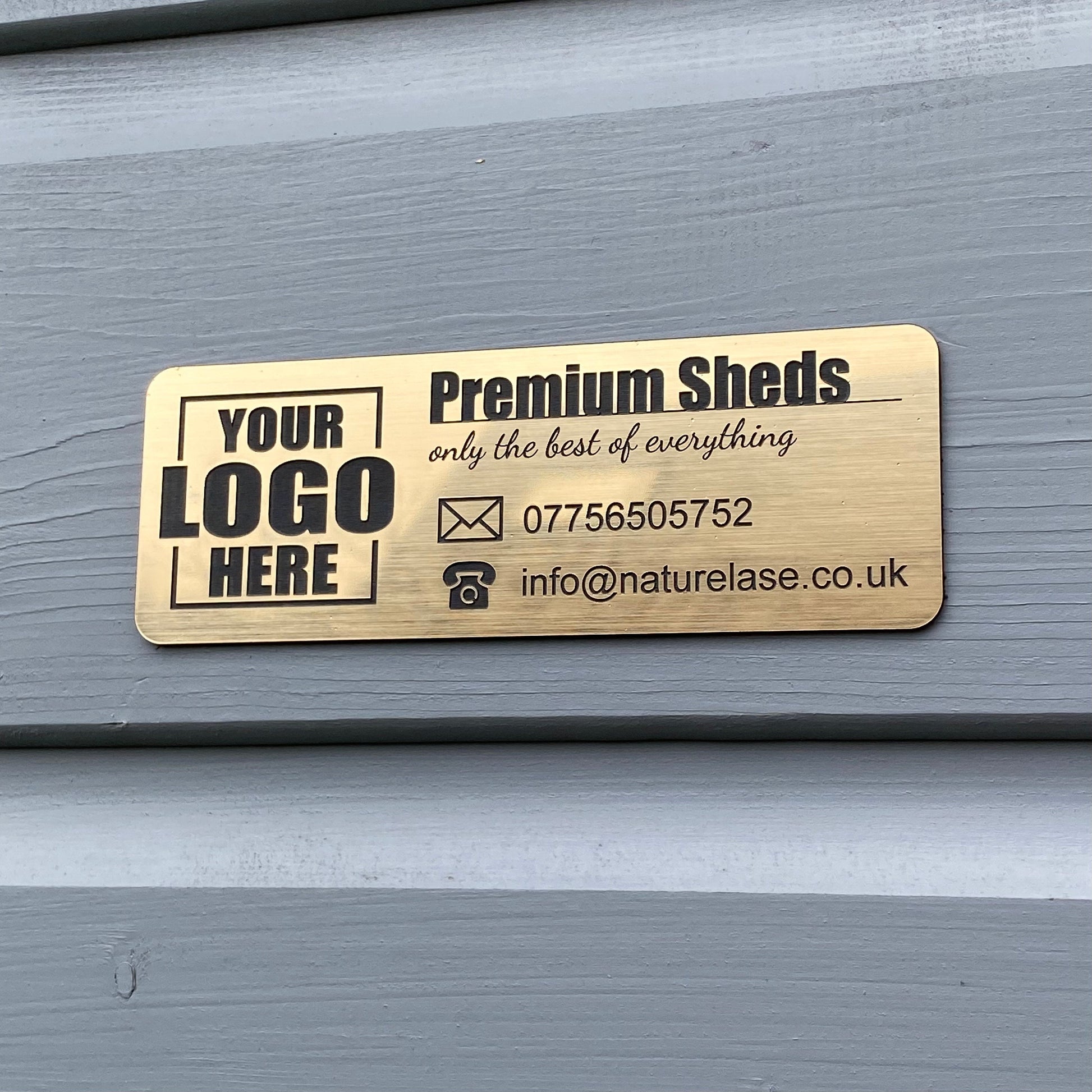 Custom Metal Signs, Bulk Metallic Plaques, Business Logo Plates - Made From Flexible Compound Material