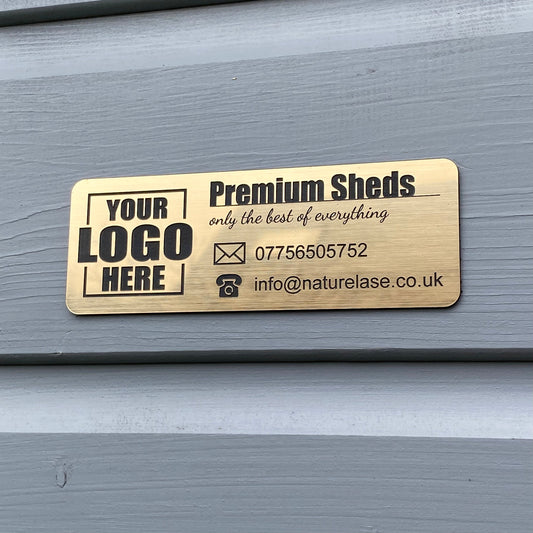Custom Metal Signs, Bulk Metallic Plaques, Business Logo Plates - Made From Flexible Compound Material