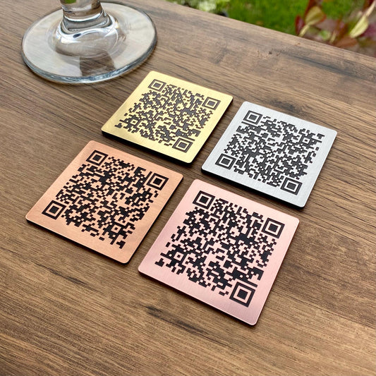 Metal QR Code Stickers - Business Outdoor Signs and Plaques - Made From Flexible Compound Material