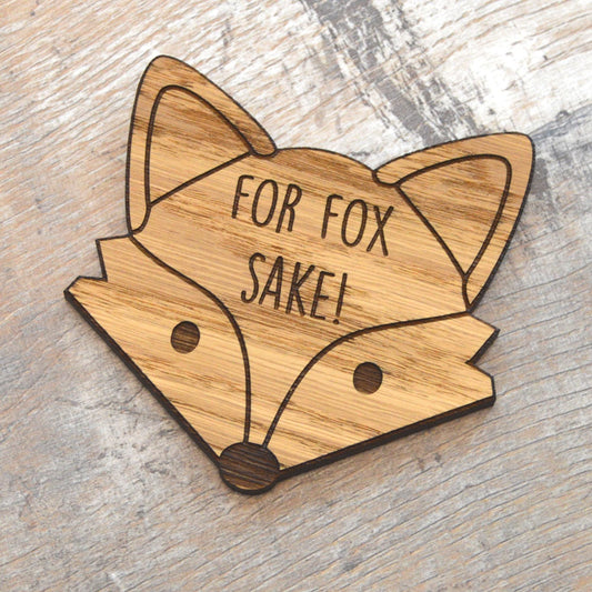 Funny Rude Engraved Wooden Fox Coaster-Personalised Fox Drinks Mat Set