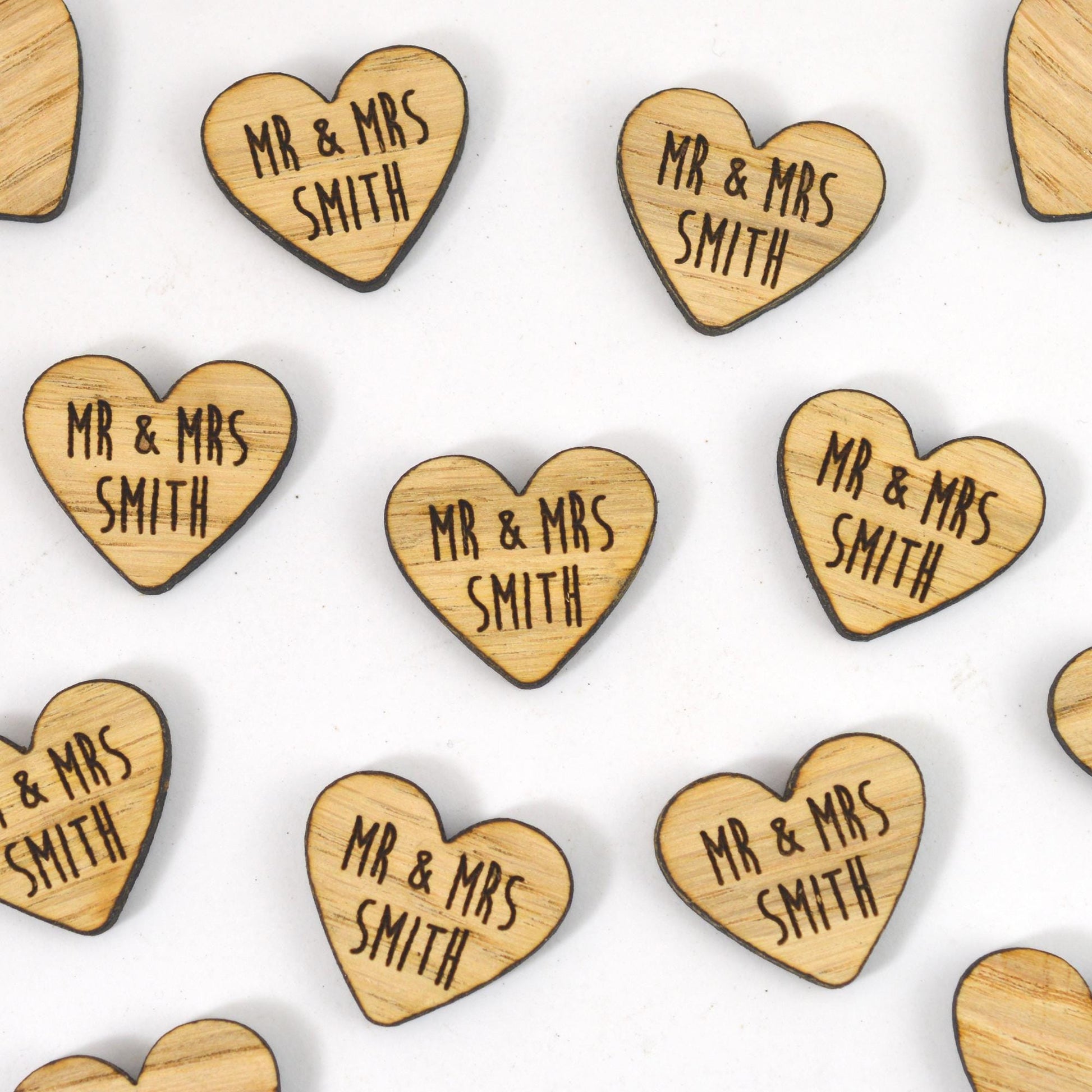 Personalized Wooden Heart Confetti-Rustic Wedding Table Scatter