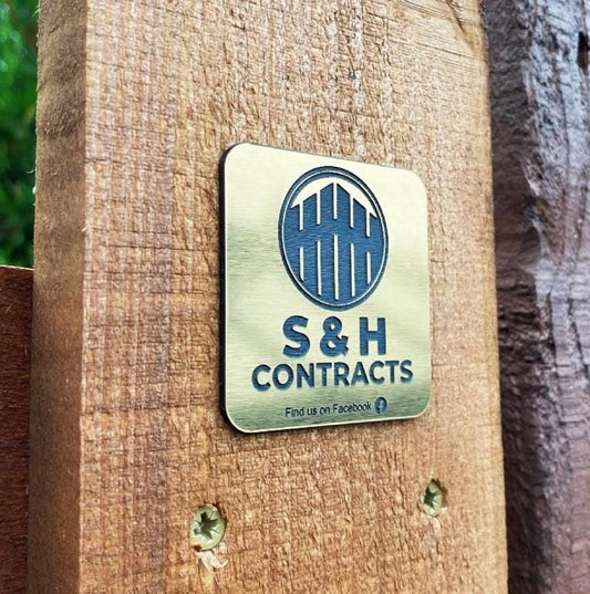 Custom Metal Fence Plaques with Logo - Fencing Company Sign - Made From Flexible Compound Material