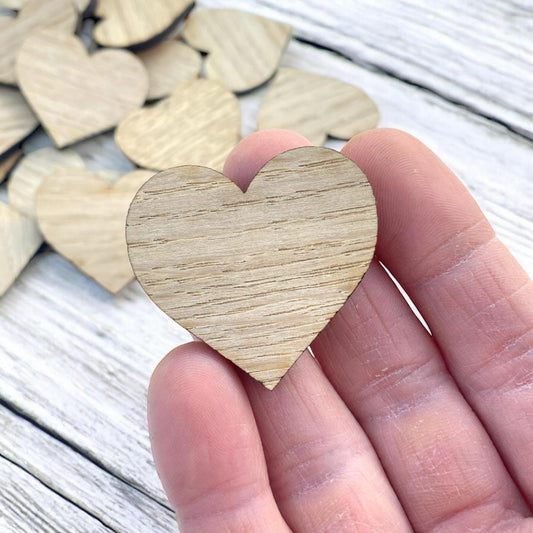 Oak Wooden Hearts-Bulk DIY Craft Blanks, Card Making